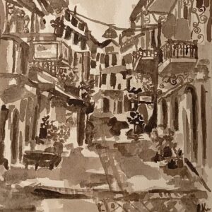 Art card - Greek Village