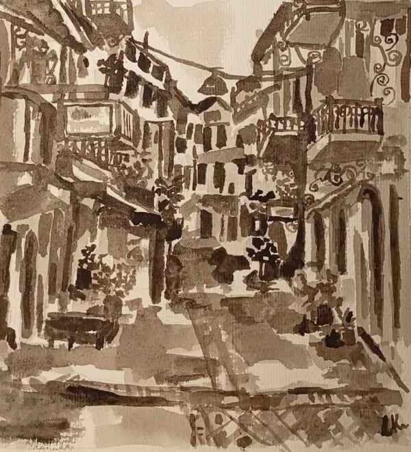 Art card - Greek Village