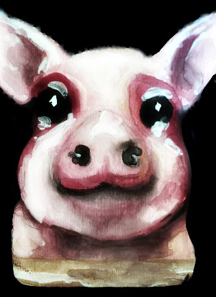 Children's Art Card - The Pig