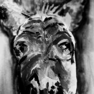 Art Card - Black And White Donkey