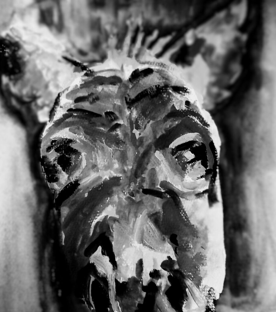 Art Card - Black And White Donkey