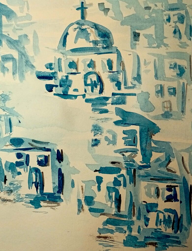 Art Card - Blue Village