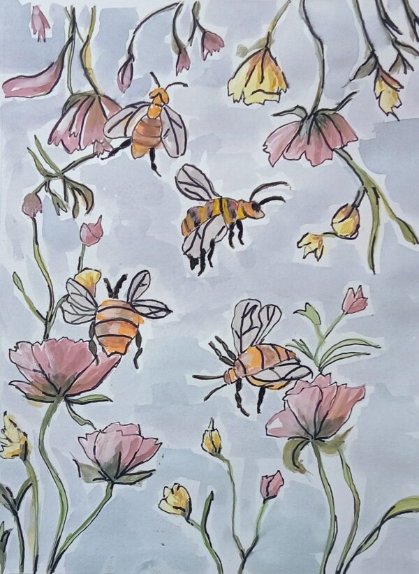 Children's Art Card - Busy Bees