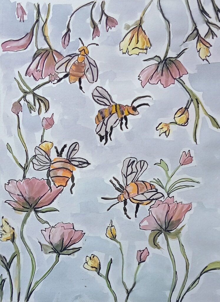Children's Art Card - Busy Bees