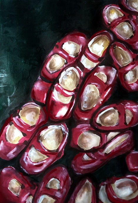 Art Card - Red Mary Janes.